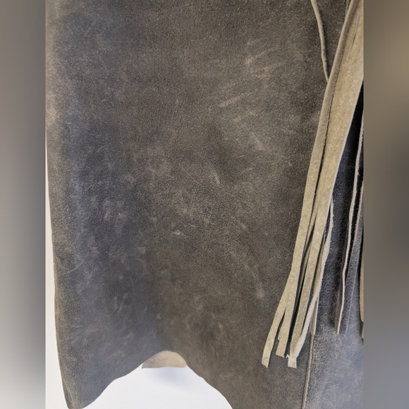 Vintage Leather Skirt With fringe Belt - Picture 5 of 12